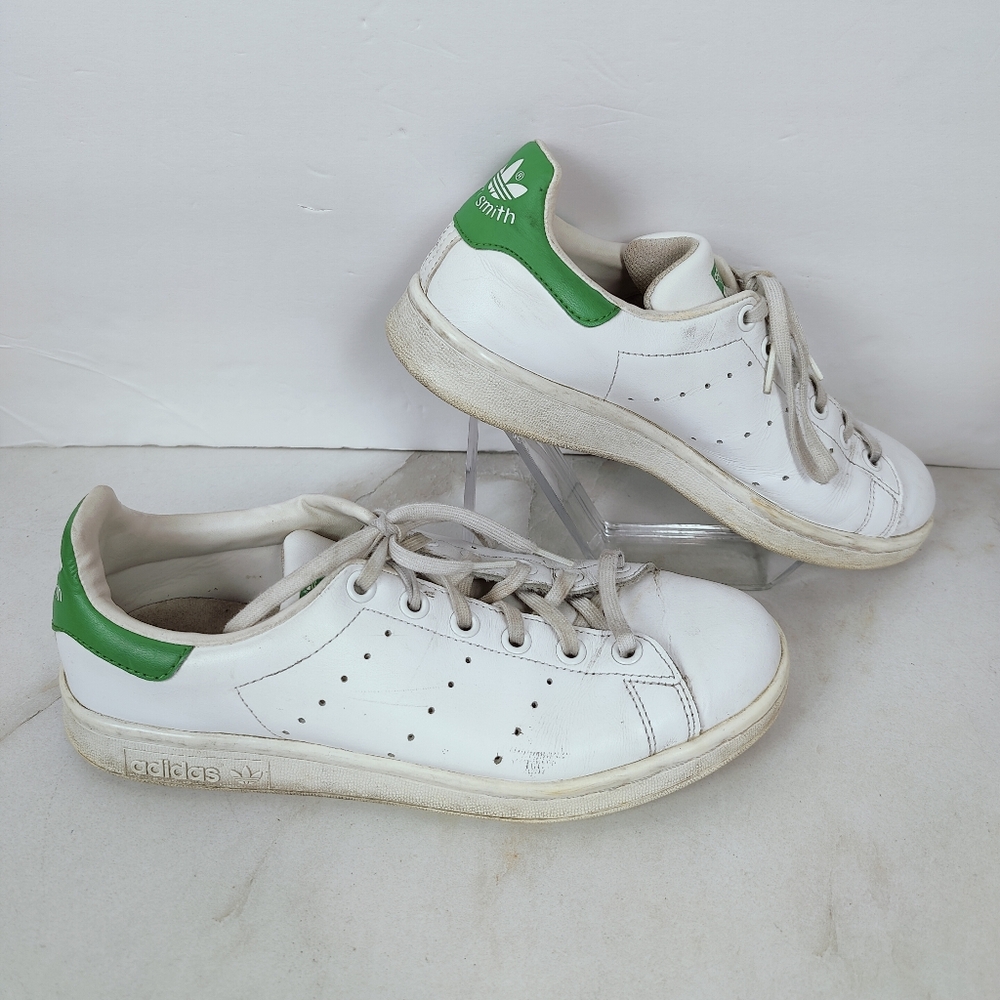 Adidas Stan Smith Men's White Green Sneakers Tennis Shoes, 6